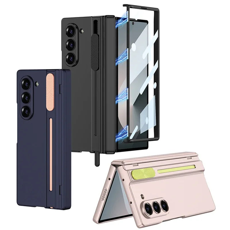 Samsung Z Fold 6 Magnetic Case with Free Stylus Pen & Screen Protector