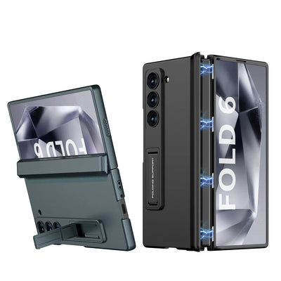 Samsung Z Fold 6 Case with Magnetic Hinge, Bracket, and Anti-Peep Screen Protector