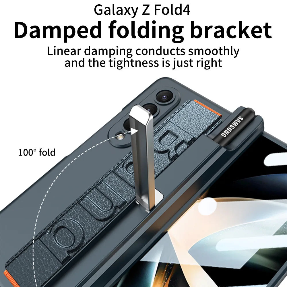 Samsung Z Fold Case - Wristband, Stand, Pen Holder, Glass Film