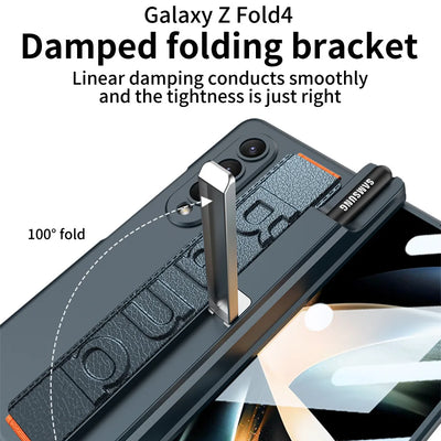 Samsung Z Fold Case - Wristband, Stand, Pen Holder, Glass Film
