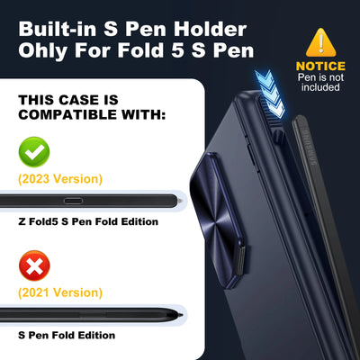 Samsung Z Fold 6 Case with Hinge Protection, Stand, S Pen Slot & Screen Protector