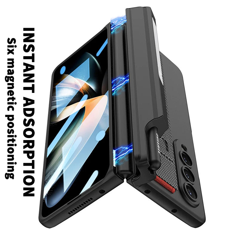 Samsung Z Fold Case - Wristband, Stand, Pen Holder, Glass Film