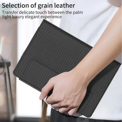 4 in 1 Magnetic Keyboard Case for Samsung Z Fold 6 - Leather Stand with Pen Slot