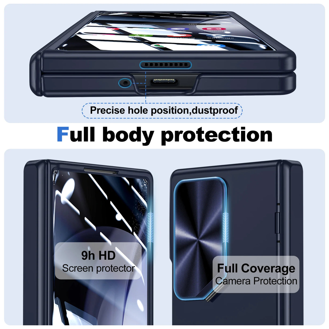 Samsung Z Fold 6 Case with Hinge Protection, Stand, S Pen Slot & Screen Protector