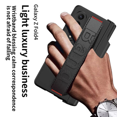 Samsung Z Fold Case - Wristband, Stand, Pen Holder, Glass Film